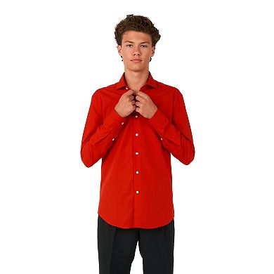 Boys 2-16 OppoSuits Red Devil Solid Button-Up Dress Shirt