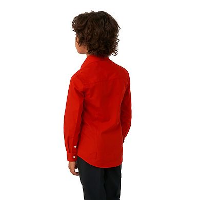 Boys 2-16 OppoSuits Red Devil Solid Button-Up Dress Shirt
