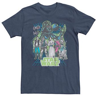 Men's Star Wars Fluorescent Grid Graphic Tee