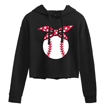 Juniors' Baseball Bandana Cropped Graphic Hoodie