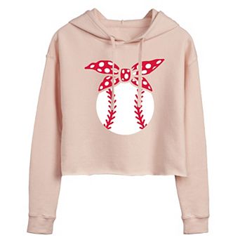 Juniors' Baseball Bandana Cropped Graphic Hoodie