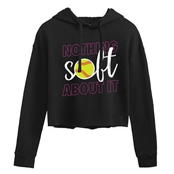 Juniors' Nothing Soft About It Cropped Graphic Hoodie
