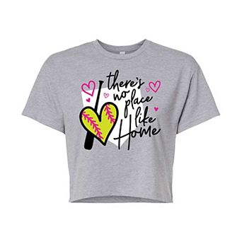 Juniors' There's No Place Like Home Cropped Graphic Tee