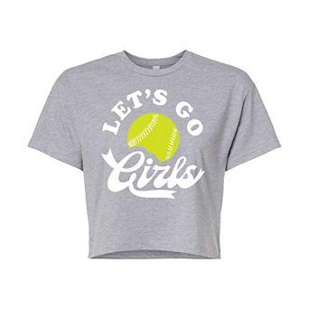 Juniors' Lets Go Girls Cropped Graphic Tee
