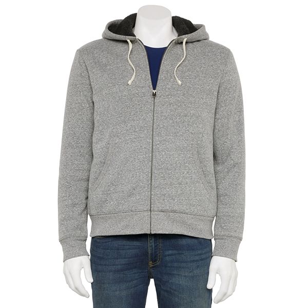 Men's Sonoma Goods For Life® Sherpa-Lined Full-Zip Fleece Hoodie