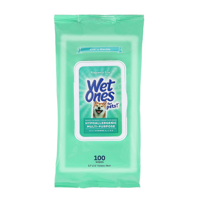 Wet Ones Hypoallergenic Wipe for Dogs - 100 Count Pouch (3 PACK) EXP 01/11/2026