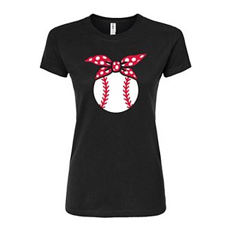 Juniors' Baseball Bandana Fitted Graphic Tee
