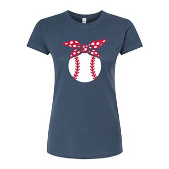 Juniors' Baseball Bandana Fitted Graphic Tee