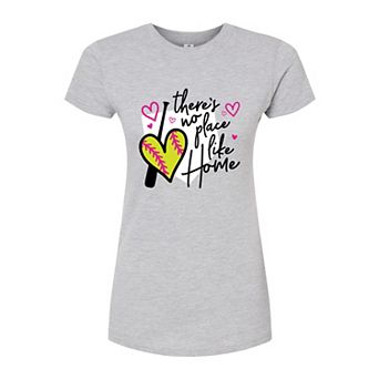 Juniors' Theres No Place Like Home Fitted Graphic Tee