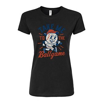 Juniors' Take Me To The Ballgame Fitted Graphic Tee