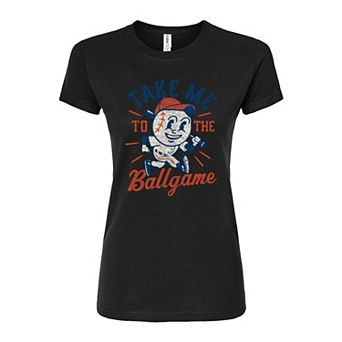 Juniors' Take Me To The Ballgame Fitted Graphic Tee