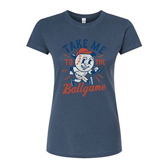 Juniors' Take Me To The Ballgame Fitted Graphic Tee
