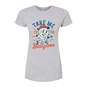 Juniors' Take Me To The Ballgame Fitted Graphic Tee
