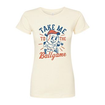 Juniors' Take Me To The Ballgame Fitted Graphic Tee