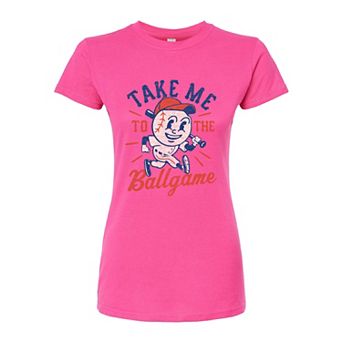 Juniors' Take Me To The Ballgame Fitted Graphic Tee