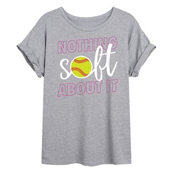Juniors' Nothing Soft Oversized Graphic Tee