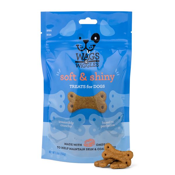 Wags & Wiggles FUNctional Dog Treats Soft & Shiny (Skin & Coat), 5.5 oz.