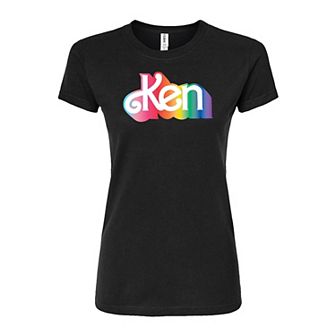 Juniors' Barbie® Ken Logo Fitted Tee