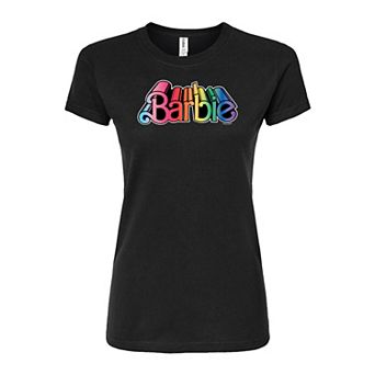 Juniors' Barbie® Pride Logo Fitted Tee
