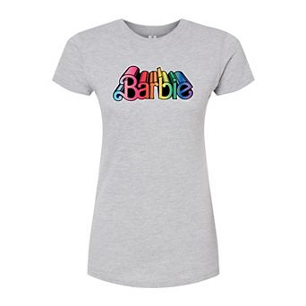Juniors' Barbie® Pride Logo Fitted Tee