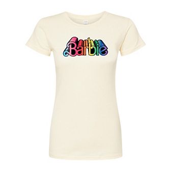 Juniors' Barbie® Pride Logo Fitted Tee