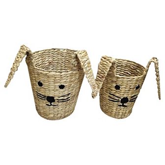 Saddle River Water Hyacinth Round 2 pc Animal Basket Set