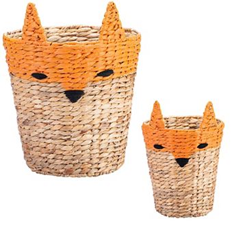Saddle River Water Hyacinth Round 2 pc Animal Basket Set