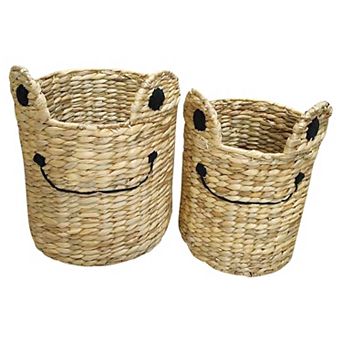 Saddle River Water Hyacinth Round 2 pc Animal Basket Set