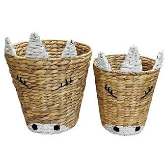 Saddle River Water Hyacinth Round 2 pc Animal Basket Set