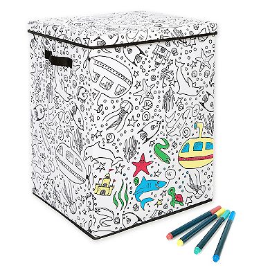 Saddle River Under the Sea Laundry Hamper with 4-pk. Markers