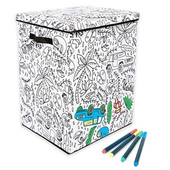 Saddle River Under the Sea Laundry Hamper with 4 pk Markers