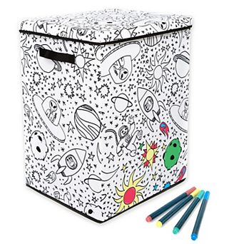 Saddle River Under the Sea Laundry Hamper with 4 pk Markers