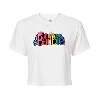 Juniors' Barbie® Pride Cropped Tee