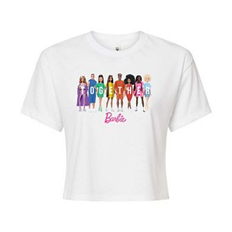Juniors' Barbie® Together Pride Cropped Tee