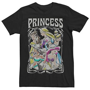 Disney Princesses Juniors' Princess Retro Sketch Boyfriend Graphic Tee