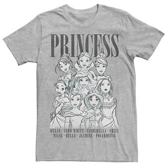 Disney Princesses Juniors' Princess Contemporary Line-Up Boyfriend Graphic Tee