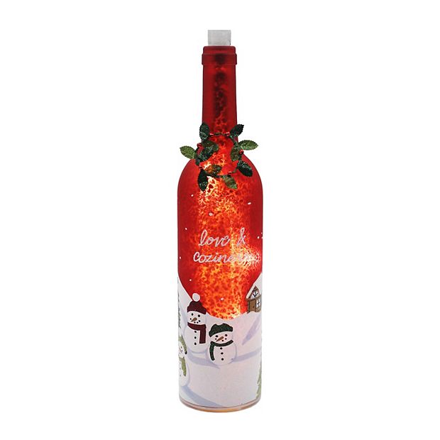 St. Nicholas Square® Red Light-Up Wine Bottle Christmas Table Decor