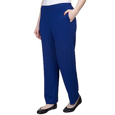 Petite Alfred Dunner Scuba Crepe Stretch Fit Short Length Pull-On Pants