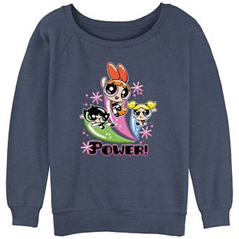 Juniors' Powerpuff Girls Blossom Bubbles Buttercup Power Stars Crewneck Graphic Sweatshirt