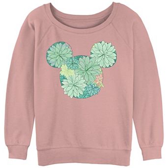 Disney's Mickey And Friends Juniors' Mickey Succulent Fill Slouchy Terry Pullover