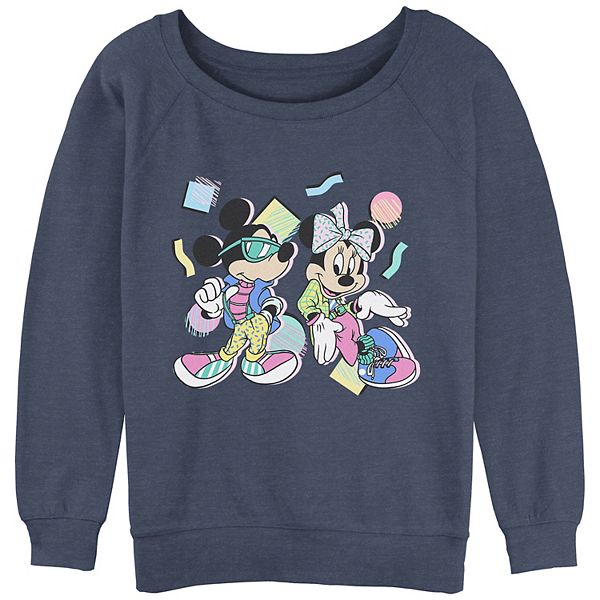 Disney's Mickey And Friends Juniors' Mickey & Minnie 80's Style Slouchy ...