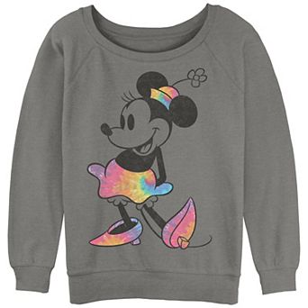 Disney's Mickey And Friends Juniors' Minnie Mouse Tie Dye Slouchy Terry Pullover