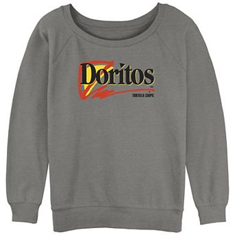 Juniors' Doritos Tortilla Chips Retro Logo Slouchy Terry Pullover