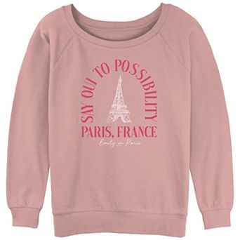 Juniors' Emily in Paris Say Oui to Possibility Eiffel Tower France Slouchy Terry Pullover