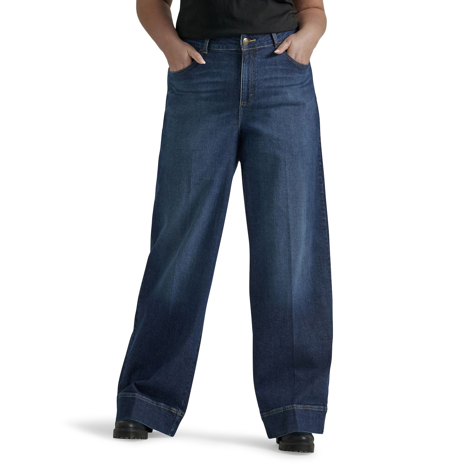 Lee Women's Plus Size Legendary Mid Rise Flare Jean Inner Strength 16