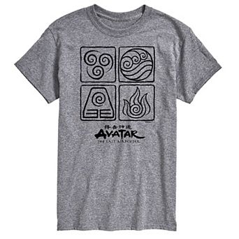 Big & Tall Avatar The Last Airbender Four Elements Graphic Tee
