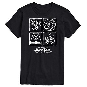 Big & Tall Avatar The Last Airbender Four Elements Graphic Tee