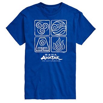 Big & Tall Avatar The Last Airbender Four Elements Graphic Tee
