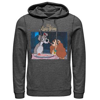 Disney's Lady And The Tramp Men's Spaghetti Distressed Portrait Hoodie