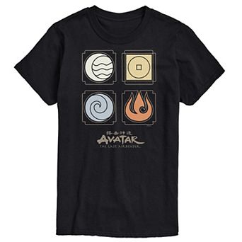 Big & Tall The Last Airbender Nations Symbols Graphic Tee